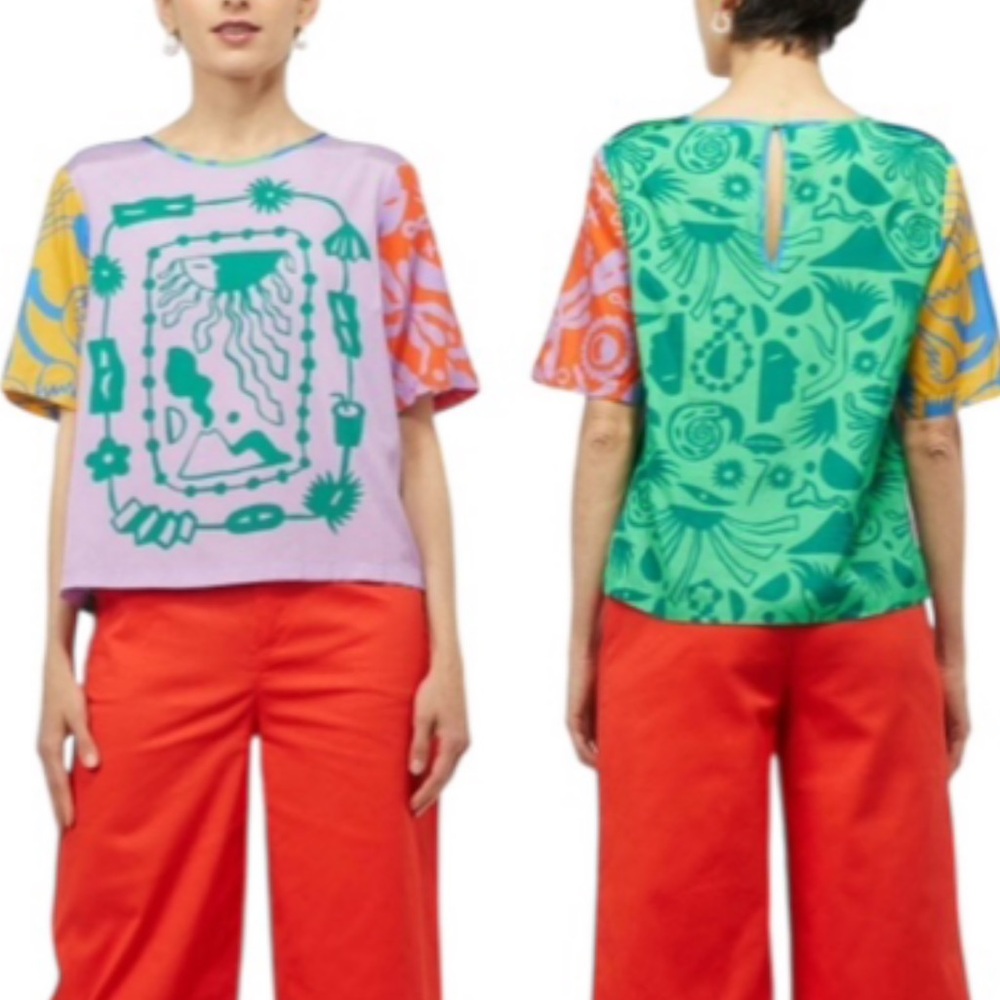 LN Gorman x Meg Fransee Sketchbook Printed Crop Top - 8